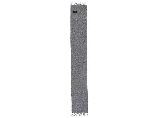 Sciarpa Prada con Frange in Cashmere Grigio