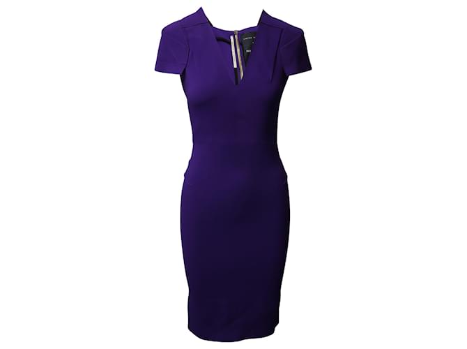 Roland Mouret V-neck Dress in Purple Polyester  ref.952084
