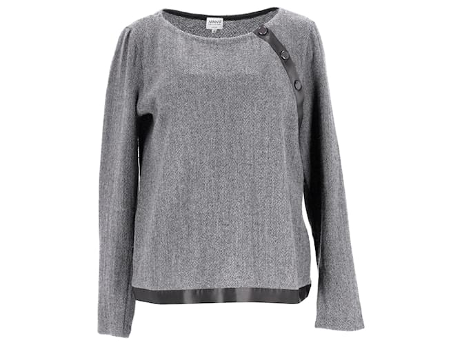 Armani Collezioni Long Sleeve Top in Grey Wool  ref.952119