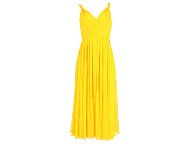 Jason Wu Midi Dress in Yellow Silk  ref.952120