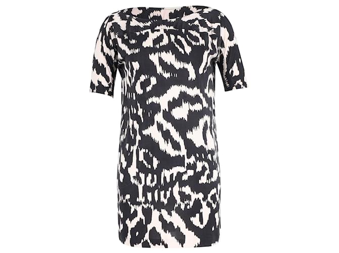 Diane Von Furstenberg Zebra Print Dress in Black and White Silk  ref.952146