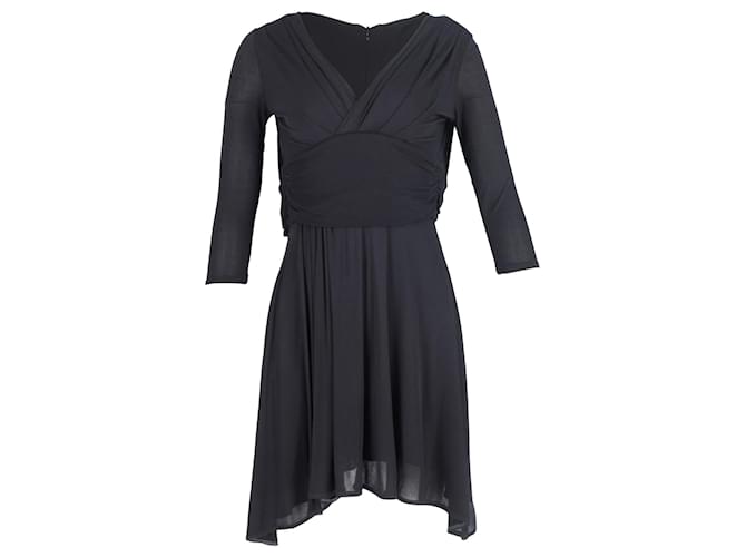 Prada Ruched Mini Dress in Black Viscose Cellulose fibre  ref.952147