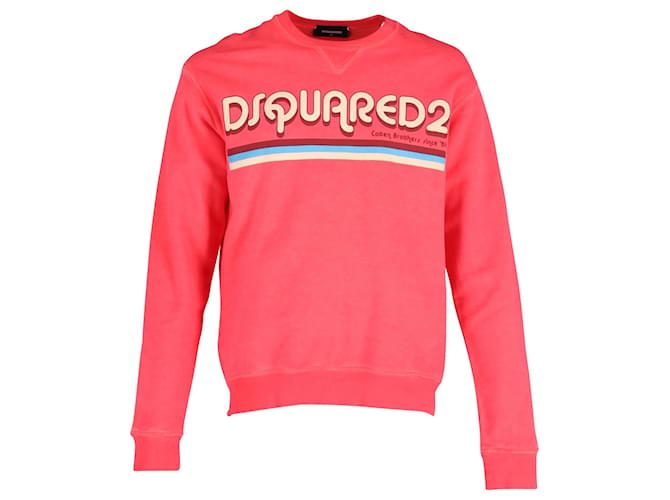 Dsquared2 Bedruckter Pullover aus rosa Baumwolle Pink  ref.952160