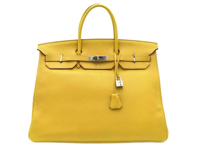 Hermès Clemence Birkin 40 Yellow Leather Pony-style calfskin ref.952168 -  Joli Closet