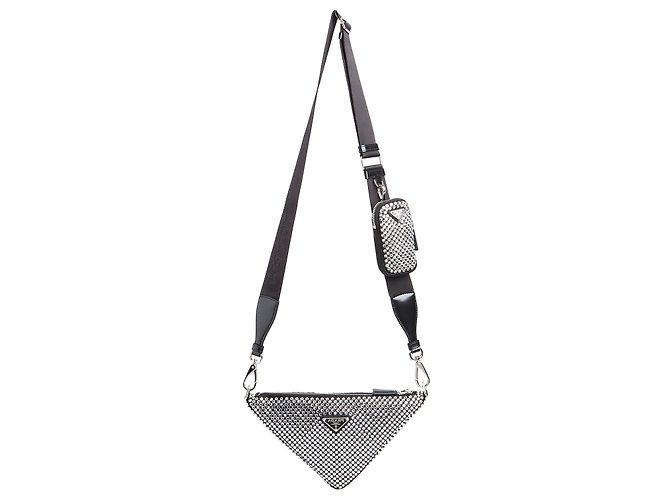 Prada Bolsa triangular com aplicação de cristais