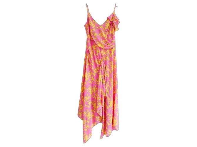 Diane Von Furstenberg Irene-Kleid Pink Gelb