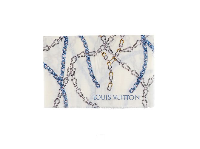 Sciarpa stampa catena multicolor Louis Vuitton Bianco