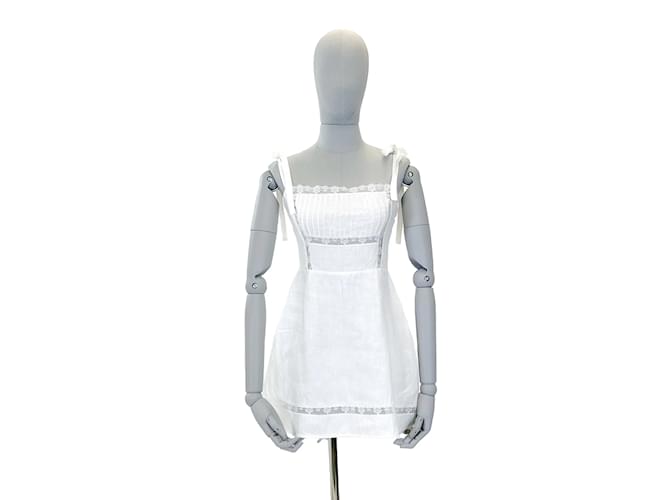Robes REFORMATION français 6 cotton Coton Blanc  ref.952368