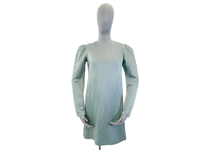 Robes LANVIN EN 36 Wool Laine Turquoise  ref.952441