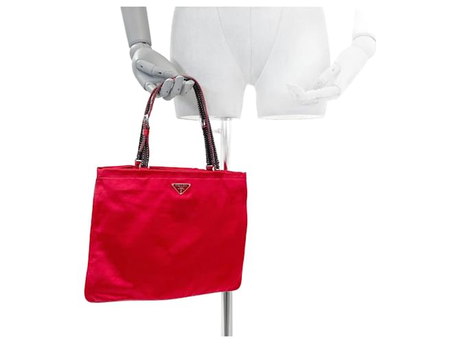 PRADA  Handbags   Cloth Red  ref.952567