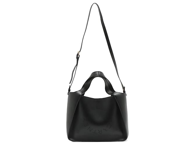 Stella Mc Cartney Logo Vegan Leather Black 2-Way tote bag