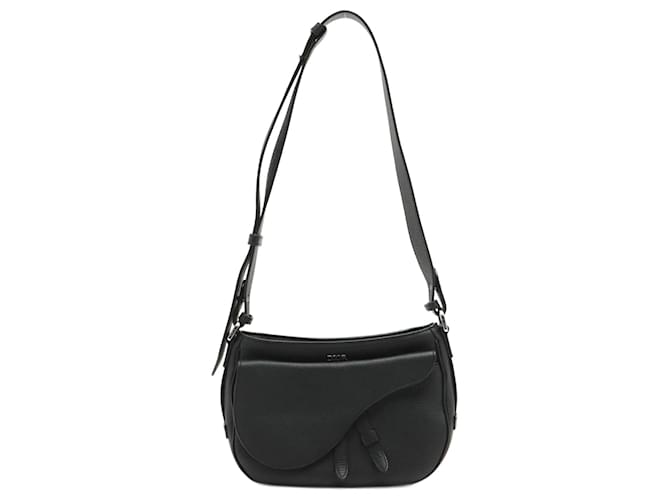 Dior Saddle Shoulder Bag in Black Grained Leather