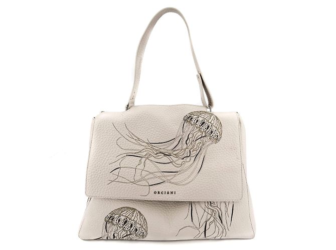 Orciani Sac à main Sveva Large White Leather Special Edition Blanc