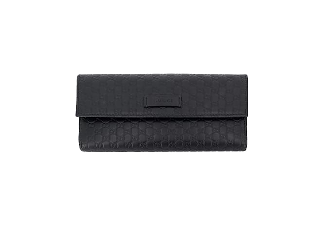 Gucci Continental-Geldbörse aus schwarzem Leder  ref.952646