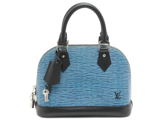 Louis Vuitton Alma BB Epi Leather Denim Blue Bag Joli