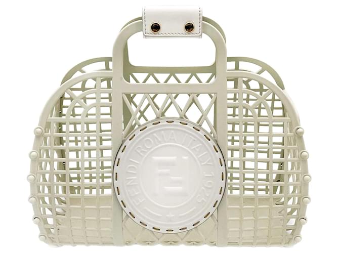 Fendi Basket Small Minibag White Recycled Plastic  ref.952667
