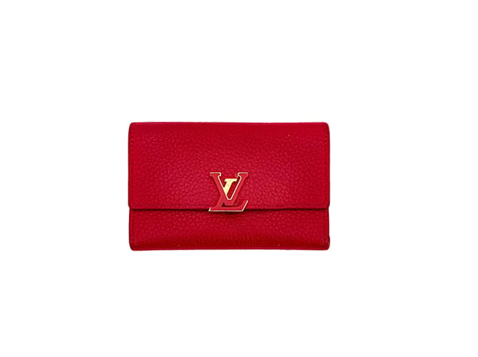 Purses, Wallets, Cases Louis Vuitton Capucines Compact Leather Red Wallet