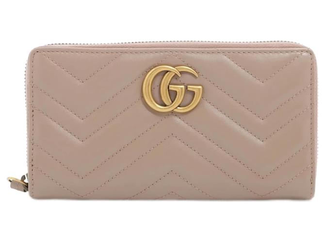 Gucci Carteira de couro rosa GG Marmont Continental  ref.952709