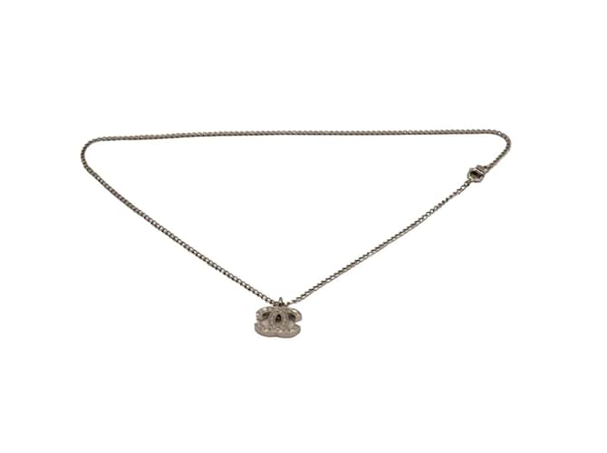 Chanel Pendant Chain Necklace CC silver Vintage Silvery Metal  ref.952742