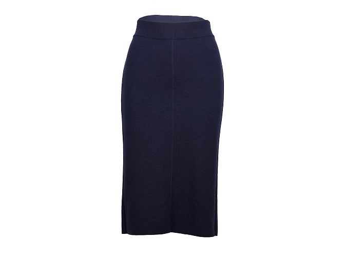 Saia Midi Yves Saint Laurent Azul Azul marinho