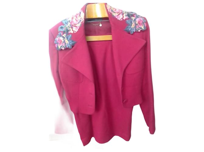 Lolita Lempicka Skirt suit Red Wool Acetate  ref.952817