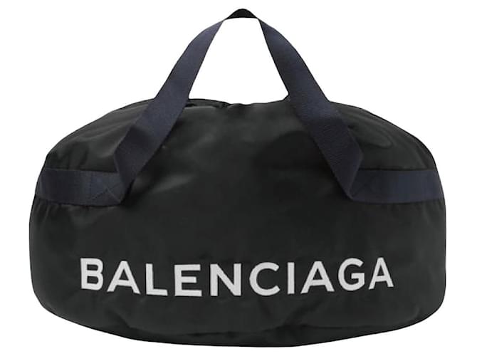 ***Sac de voyage Balenciaga Nylon Noir Bleu Marine  ref.952842