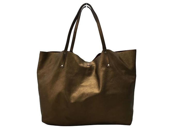 ***Tiffany & Co. Wendbare Einkaufstasche aus Leder Braun Metallisch Bronze