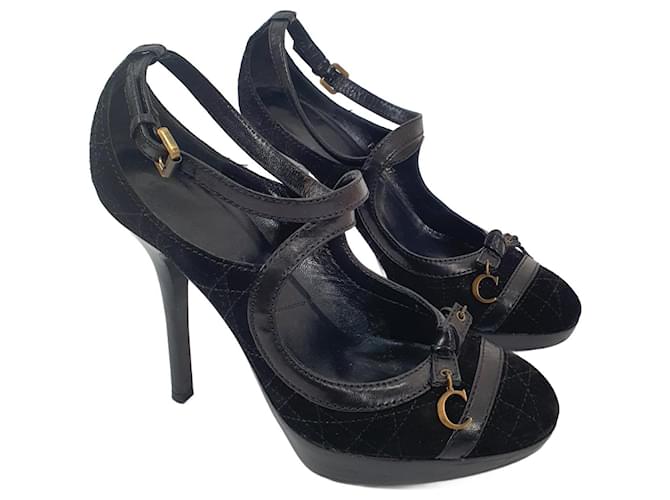 Dior Sandals Black Suede  ref.952929