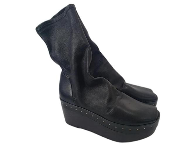 Rick Owens Boots Black Leather  ref.952931