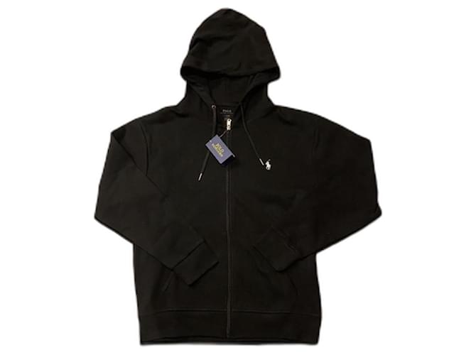 Ralph Lauren Hooded Jacket Black Cotton  ref.953133