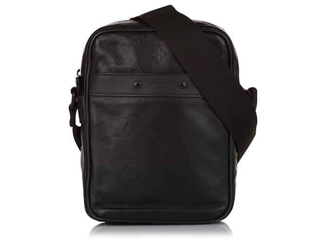 Bags, Louis Vuitton Black Danube Monogram Shadow Leather Crossbody Bag
