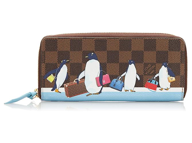 Louis Vuitton Brown Damier Ebene Penguins Clemence Wallet