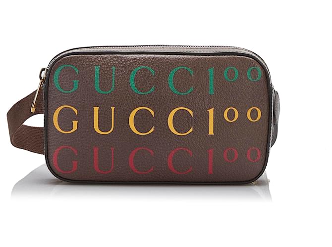 Gucci Brown 100th Anniversary Belt Bag Dark brown Leather Pony-style calfskin  ref.953562