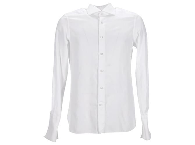 Camisa social Ermenegildo Zegna com botões em algodão branco  ref.953643