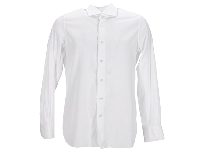 Camisa social Ermenegildo Zegna com botões em algodão branco  ref.953649