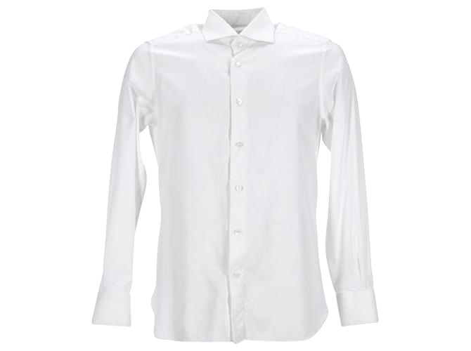Ermenegildo Zegna Camisa de vestir con botones en algodón blanco  ref.953661