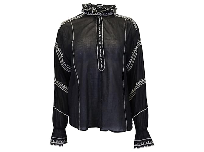 Isabel Marant Etoile Isabel Marant Étoile Lauryn Camisa De Algodón Negro  ref.953668