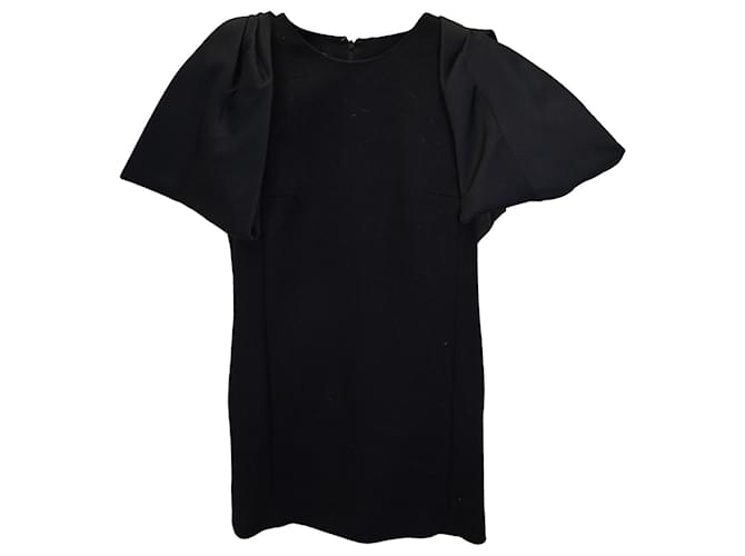 Giambattista Valli Oversized Bow Mini Dress in Black Virgin Wool  ref.953678