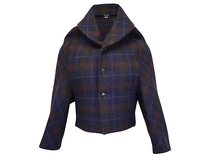 Autre Marque Junya Watanabe Comme Des Garcon Checked Boxy Jacket In Blue Wool  ref.953680