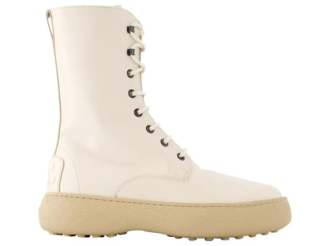 Winter Gommini Boots - Tod's - Leather - White  ref.953721