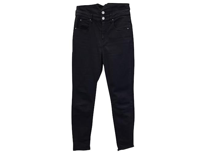 Hoch taillierte Jeans von Isabel Marant aus schwarzer Baumwolle  ref.953734