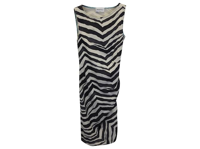 Emilio Pucci Zebra Print Sleeveless Sheath Dress in Multicolor Wool  ref.953739