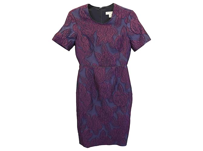 Burberry Floral Embroidered Sheath Dress in Purple Polyester  ref.953748