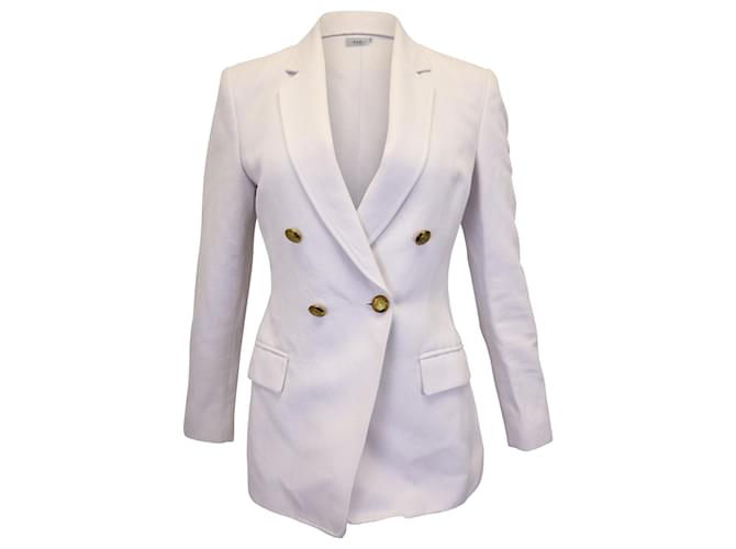 A.L.C. Sedgwick Double Breasted Blazer in White Linen  ref.953750