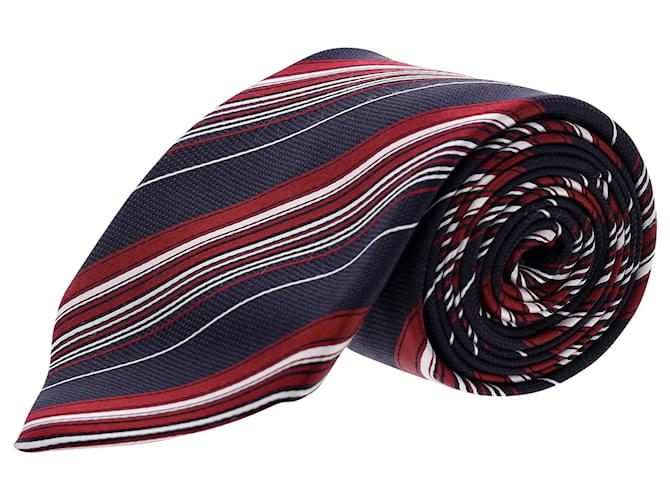 Autre Marque Ermenegildo Zegna Krawatte mit Streifenmuster aus mehrfarbiger Seide Mehrfarben  ref.953810