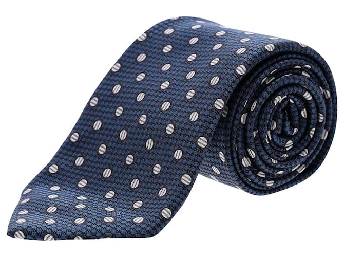 Gepunktete Krawatte von Ermenegildo Zegna aus blauer Seide Marineblau  ref.953811