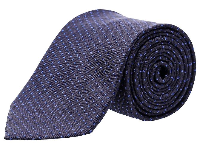 BOSS Hugo Boss Dotted Necktie in Navy Blue Silk