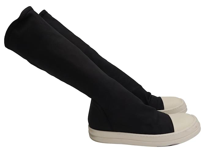 Zapatillas estilo calcetín Rick Owens en poliuretano negro Plástico  ref.953874