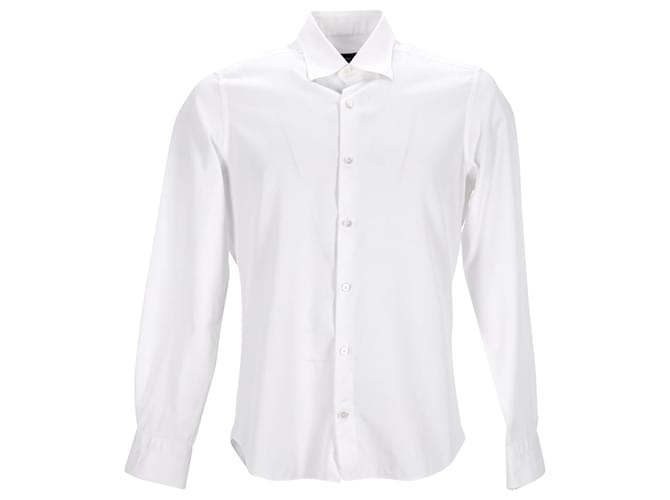 Ermenegildo Zegna Button-down Dress Shirt in White Cotton  ref.953884