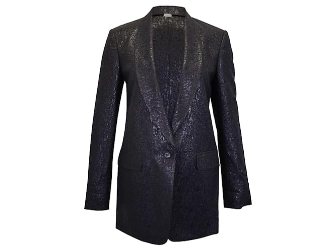 Blazer Dries Van Noten Sparkly em lã preta Preto  ref.953916